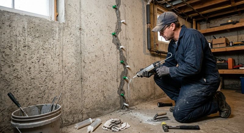 Cracked Basement Floor Repair in Jefferson, GA