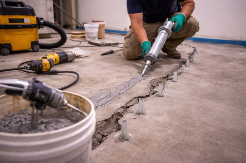 Cracked Basement Floor Repair in Jefferson, GA