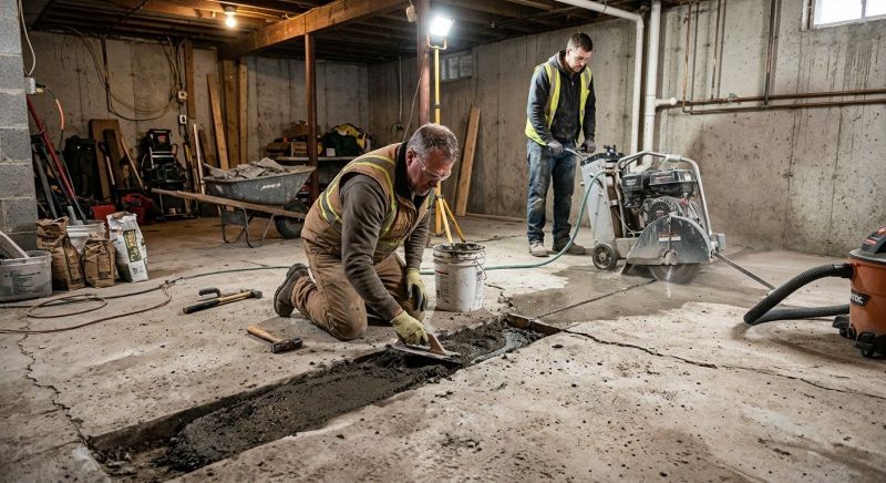 Cracked Basement Floor Repair in Jefferson, GA