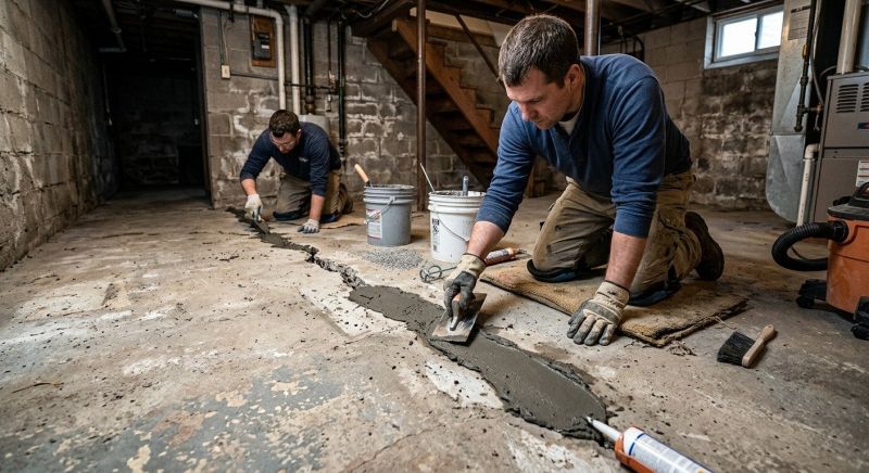 Cracked Basement Floor Repair in Jefferson, GA