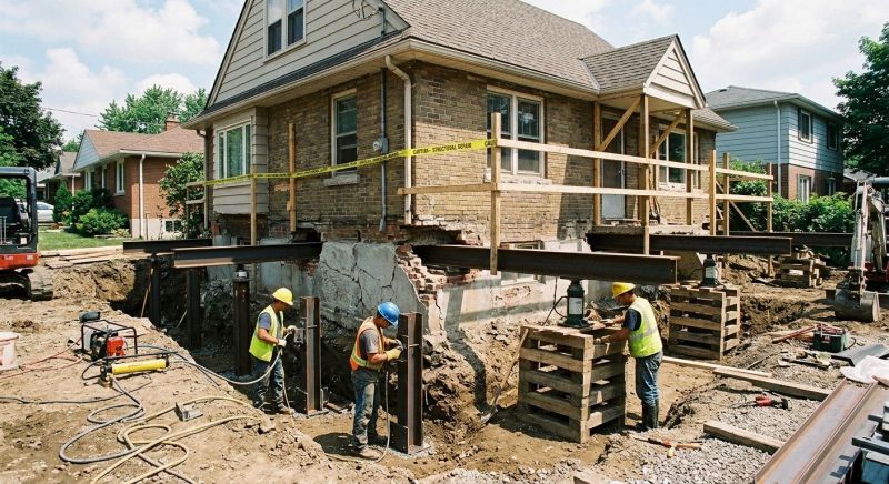 House Foundation Repair in Oakwood, GA