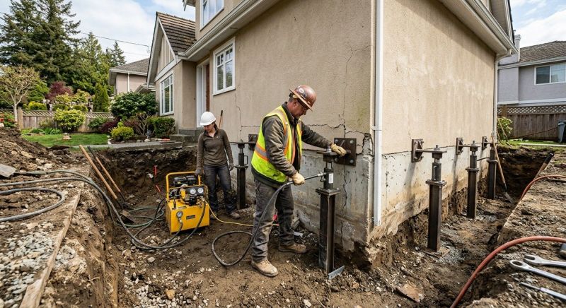 Sinking Foundation Repair in Oakwood, GA
